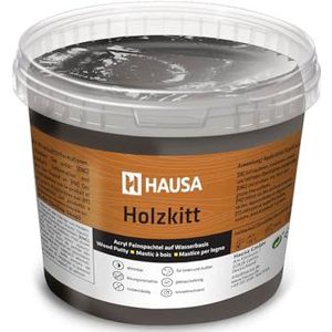 HAUSA Houtkitt 1 kg ebbenhout plamuurmassa, stopverf voor hout, houtplamuur/vulmassa voor het repareren van houtschade, gebruiksklaar, uitstekende vulkracht, sneldrogend, scheurbestendig