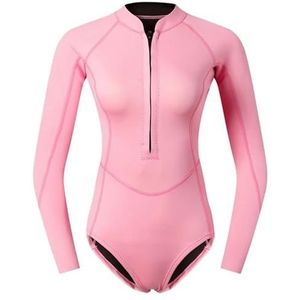 Vrouw duiker duikpak 2 mm neopreen apparatuur lange mouw badpak surfen badmode (geel, L)