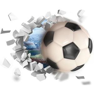 3D Voetbal Muurstickers, Behang en Decoratie voor Jongenskamer
