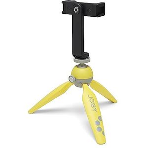 JOBY HandyPod 2 Kit, tafelstatief met GripTight 360 telefoonhouder en pin joint houder, telefoonstatief voor smartphones, actiecamera's en spiegelloze camera's tot 1,0 kg, geel
