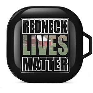 Redneck Lives Matter Earbuds Case Compatibel met Samsung Hard Shell Beschermhoes Zwart-Stijl