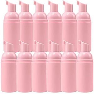 12 stuks 30 ml roze schuimpompflessen plastic lege navulbare reisschuimende dispenser container voor handzeep, shampoo, bodywash, reiniging, cosmeticapakket