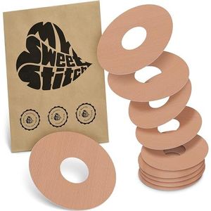MySweetStitch - 10 x KatheterPatch, Katheterplakker met sterke hechting, Infusiepleister voor insulinepomp-infusieset (bijv. MiniMed, T:slim en Medtronic Guardian), Beige