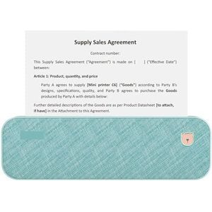 Thermisch Printer A4-papierprinter Directe Thermische Overdracht Draadloze Printer Mini Mobiele Fotoprinter Ondersteuning A4/2''/3''/4'' Papierbreedte Duidelijk Snel(Blue)