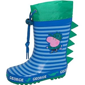 Peppa Pig George Pig Wellies Jongens Wellington Laarzen Kids Dino Wellingtons Meisjes Dinosaurus Regen Sneeuw Welly Schoenen, Groen, 5 UK Child