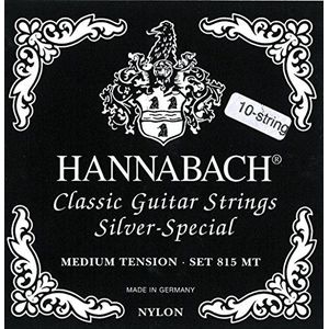 Hannabach snaren voor klassieke gitaar serie 815 voor 8/10-snarige gitaren/Medium Tension Silver Special (hoge kwaliteit, universele snaar voor bijna elk instrument, snaren klassieke gitaar)