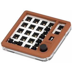 KEEBMONKEY Aanpasbare Aluminium Mini Numpad Kit met Programmeerbare Roterende Knop, Hot-Swappable met OLED Display (Karamel)