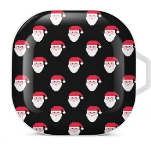Kerstman patroon oordopjes hoesje compatibel met Samsung hard shell beschermhoes wit stijl