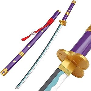 Roronoa Zoro Zwaard voor Een Stuk Anime Cosplay Blade Sword handgemaakte Halloween Prop Houten Model Zwaard Ninja Wapens Zwaard Speelgoed Voor Kinderen (maat: 104 cm/40.9in)(1pcs, Yama Enma A)