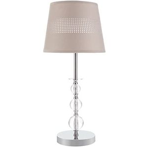 HOMCOM Tafellamp bedlampje 54 cm tafellamp met stoffen kap voor slaapkamer woonkamer bureaulamp moderne stijl E27-fitting 40 W acryl metaal grijs