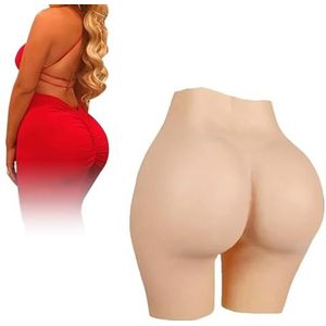 Adima Siliconen Butt Lift Panty Fake Buttock Pants Butt Hip Enhancer Shorts Butt Hip Pads Slipje voor Vrouwen of Mannen Cosplay,Bruin,1.2cm