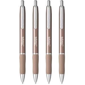 Sharpie S-Gel Pennen, medium punt, 0,7 mm, zwarte inkt, 4 stuks, metalen vat, gelpennen, roségoud