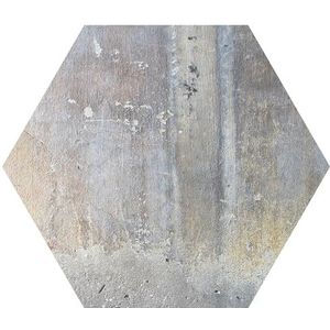 DEQORI Hexagon Wandbehang, zelfklevend, 55 x 47,6 cm, motief scheurende poetstextuur, textielcanvas, verwijderbaar, decoratief en vormvast, voor woonkamer, kantoor, hal of kinderkamer