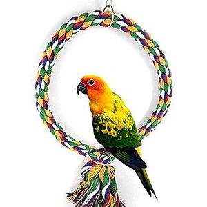 Kleurrijke vogel klimmen net Touw Ladder Kauwbeet Speelgoed voor Papegaai Macaw Afrikaanse Grijs Cockatoo Parakeet Cockatiels