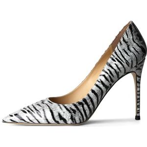 Schoenen Hakken - Elegante Pumps Vrouwen-Stiletto-Sexy Naaldhak - Gesloten Puntige Teen - Avond-Feest Luxe Schoen Mode-Schoen Vrouwelijke Schoenen Hak 2-CHC-19, Zebra wit en zwart, 38 EU