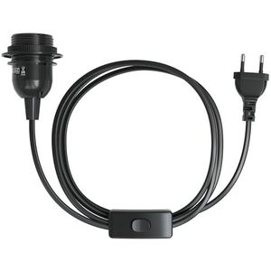 EAZY CASE - Lampfitting E27 met schakelaar - fitting E27 met kabel - Lamphouder met schakelaar - Zwart - Plastic - Voor DIY lampen