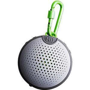 Boompods Aquablaster Kleine draagbare bluetooth-luidspreker met Amazon Alexa-functie, draadloze mini-luidspreker, IPX7 waterdichte doucheluidspreker, voor outdoor, reizen en fietsen, grijs/groen