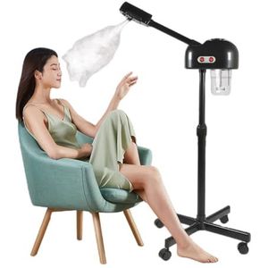 HuKaiL Staande gezichtsstomer, 42 graden Celsius, multifunctionele stoommachine, met 360 graden draaibaar mondstuk en wielen, professioneel instelbare hoogte voor salon en thuis