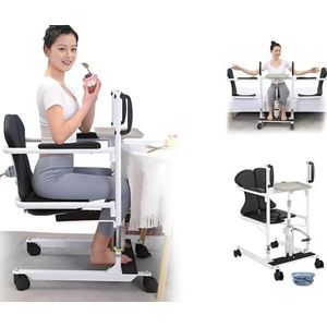 Patiëntenlift-transferstoel, transferrolstoel, multifunctionele hydraulische patiëntenlift voor thuis, stoellift-hulpapparaat voor senioren, met 180° gedeelde zitting (niet voor volledige luminus