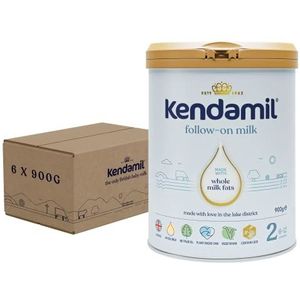 (6x900g) Kendamil Follow-On Milk 6-Pack, Stage 2, 6-12 Months – British Made, Whole Milk Formula – Vegetarian, No Palm Oil, No GMOs – with Omega 3 DHA, Omega 6 ARA and Prebiotics