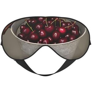 Emmer met kersen, dubbelzijdig slaapmasker, comfortabele zachte blinddoek met verstelbare riem, blokkeert licht