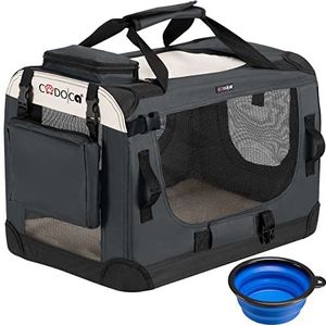 Cadoca Katten Reismand S 51x35x35cm Opvouwbaar Transportbox Dieren Hondentransportbox Kattentransportbox Antraciet