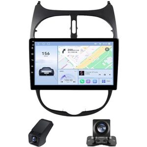 9 inch Car Radio Touchscreen geldt voor Peugeot 206 1998-2012, Achteruitrijcamera Compatibel met CarPlay/Android Auto/Bluetooth5.0 FM/AM RDS Radio/4GLTE 5GWIF Iachteruitrijcamera(NF-7)