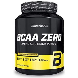 BioTechUSA BCAA Zero | Essentieel aminozuur poeder | 6g BCAA met instant L-leucine | Veganistisch | Suikervrij, Lactosevrij, Glutenvrij, 700 g, Ananas-Mango