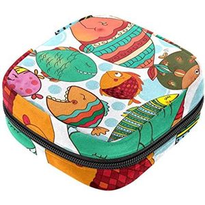 Leuke Tropische Vis Maandverband Opbergtas Draagbare Periode Tas Voor Vrouwen Tiener Meisjes Menstruatie Cup Pouch Verpleging Pad Houder