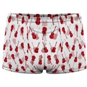 Rode Klassieke Gitaren Heren Boxer Slips Sexy Shorts Mesh Boxers Ondergoed Ademend Onderbroek Thong