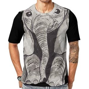 Baby olifant heren korte mouw grafisch T-shirt ronde hals print casual tee tops 4XL