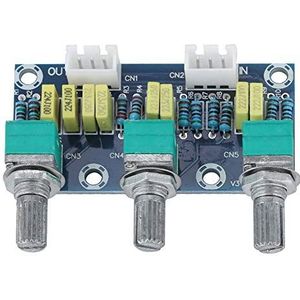 Wendry Digital Power Amplifier Board, 3 kanalen voorversterkermodule Toning Board voor audio XH2.54 3P-aansluiting, geschikt voor audio enz