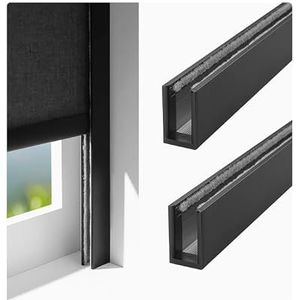 Pakket voor tandwielen met banden Aluminium U-kanaal raam lichtwerende strip, verpakking van 2, veelkleurig, verschillende maten(Black,140cm/55.1in/4.6ft)