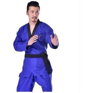 Judopakken Taekwondo-uniform kospak volwassenen karate training wedstrijdkleding Kung Fu uniseks kostuums voor training (blauw, 170 cm)