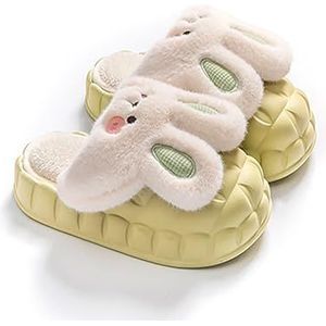 Slippers Comfortabele zachte pluizige pantoffels voor dames, waterdichte winter warme pantoffels met uitneembare gevoerde pluche pantoffels voor buiten, binnen (Color : Green, Size : 38-39/25cm)