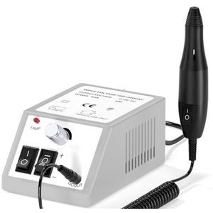Professionele Nagelschuurmachine Gelpolijstmachine Boorpen Apparaat Elektrische Manicureset Nagelpolijstmachine Freesgereedschap(Gray,EU)