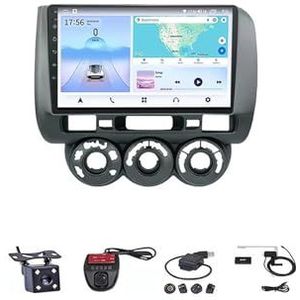 9 Inch Android Auto Radio Multimidia Speler Voor Honda Fit Jazz City 2004-2007 GPS Navigatie WIFI Bluetooth Carplay Android Auto Stereo Radio GPS(WIFI 1G+16G B)