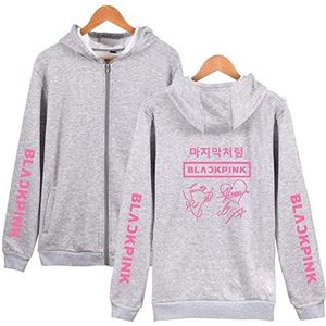 TXGZ Kpop Blackpink hoodie merchandise Lisa, Jennie, Jisoo, Rose, jas/sweater met rits (Kleur: Wit. Maat: S)