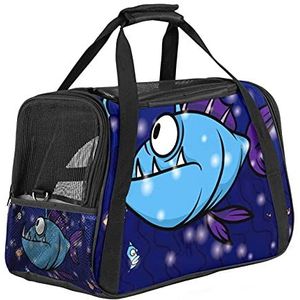 Pet Travel Carrying Handtas, Handtas Pet Tote Bag voor kleine hond en katBlue Angler Fish