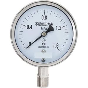 Vacuum Pressure Gauge RVS vacuümdrukmeter Y-100BF M20x1.5 hydraulische olie lucht -0,1 tot 2,4 MPa(-0.1-0MPa)