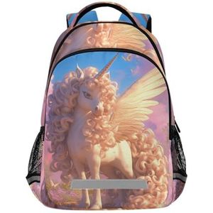 Wzzzsun Leuke prinses eenhoorn paard droom rugzak boekentas reizen dagrugzak school laptop tas voor tieners jongen meisje kinderen, Leuke mode, 11.6L X 6.9W X 16.7H inch
