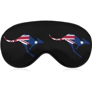 Australische vlag kangoeroe slaapmasker lichtgewicht oogmasker om te slapen met verstelbare riem voor mannen vrouwen