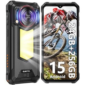 OUKITEL WP53 Pro Rugged Smartphone Android 15, 24 GB (8 + 16) + 256 GB/1 TB onverwoestbare telefoon, 11000 mAh schokbestendige mobiele telefoon, 126 dB luidspreker, 6,52 inch HD, 50 MP, 900 lm
