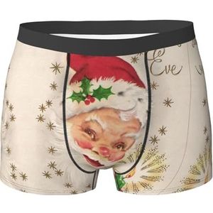 ZJYAGZX Merry Christmas Print Heren Zachte Boxer Slips Shorts Viscose Trunk Pack Vochtafvoerend Heren Ondergoed, Zwart, XL