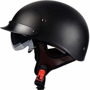 Retro Motor Open Helm Motorfiets Scooter Jet Halve Helm met Ingebouwde Zonnebril voor Mannen en Vrouwen ECE/DOT Goedgekeurd Alle Seizoenen G,L