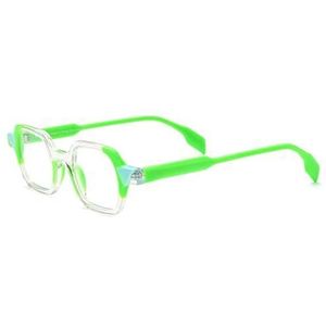 Halloween-cadeau Modieuze montuur, Brilmonturen Rechthoekig Acetaat Multicolor(Green)