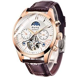 Rorios Polshorloges Voor Dames, Automatische Mechanische Horloges Oplichtend Skelet Wijzerplaat Roestvrij Stalen Band Dameshorloges Rosegoud B De Stijl Van Dit Horloge Kan Minimalistische Luxe 2023576712