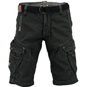 Geographical Norway Heren Cargo Shorts Parapente Canvas Riem zwart 3XL, zwart