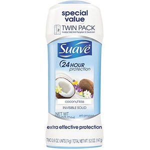 Suave Onzichtbare Solid Twin Pack Anti-perspirant Deodorant, kokosnoot Kiss, 2,6 Ounce Suave