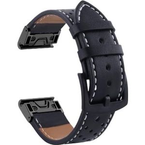 22 26mm Quickfit Horlogeband Fit for Garmin Fenix ​​7 7X 6 6X Pro 5X 5 Plus 3HR 935 Epix Lederen Band Horloge Polsband (Color : K, Size : QuickFit 22mm)